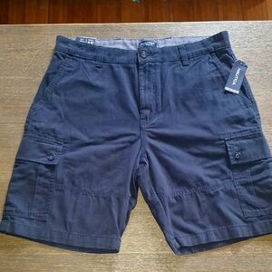 Nautica Blue Cargo Shorts with Flat-Front Design